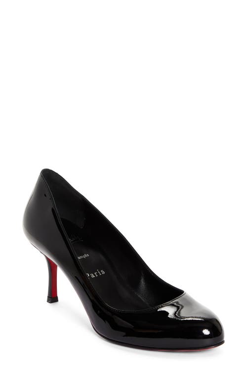 Shop Christian Louboutin Dolly Pump In Black/lin Black