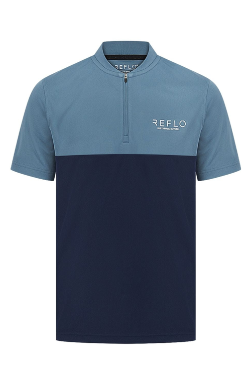 Shop Reflo Tobol Modern Zip Performance Polo In Coronet Blue