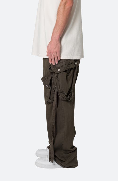 Shop Mnml Strapped Cotton Cargo Pants In Brown