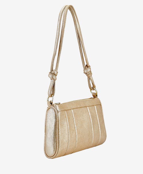Gigi New York Maggie Metallic Leather Shoulder Bag In Platinum Metallic