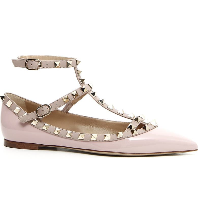 VALENTINO GARAVANI 'Rockstud' T-Strap Flat (Women) | Nordstrom