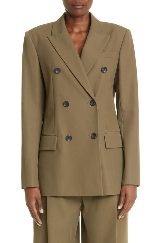 Maria Mcmanus Double Breasted Organic Cotton Blazer In Brown