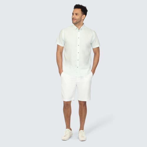 Shop Vustra Printed Short Sleeve Shirt In White