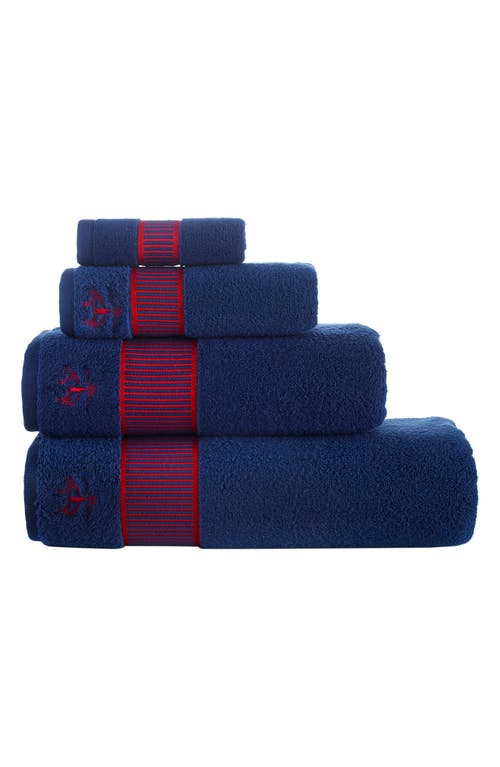 Shop Brooks Brothers Fancy Border 4-piece Towel Set In Navy