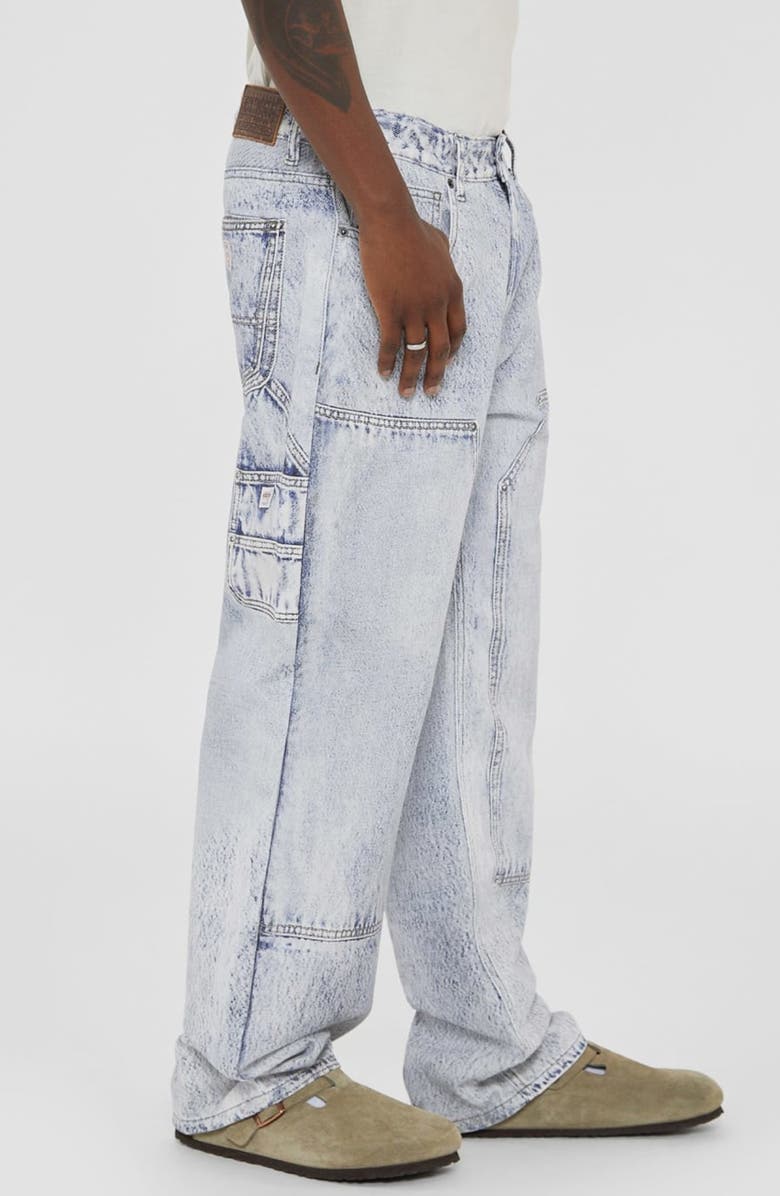 GUESS ORIGINALS Go Photorealistic Baggy Faux Denim Pants, Main, color, Blue