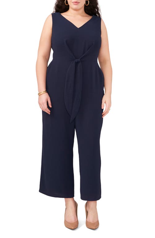 Vince Camuto Tie Front Wide Leg Jumpsuit Classic Navy at Nordstrom,