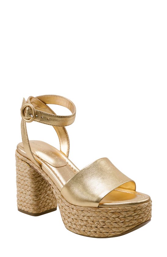 Marc Fisher Ltd Palyca Platform Sandal In Gold