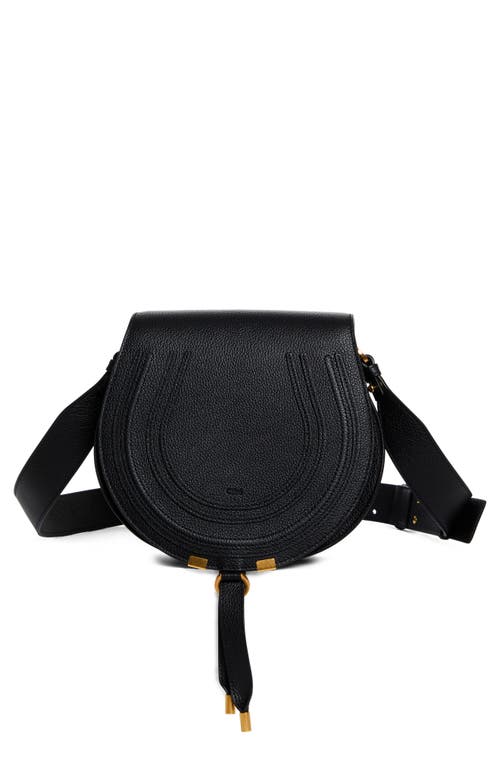Chloé Large Marcie Leather Crossbody Bag in Black