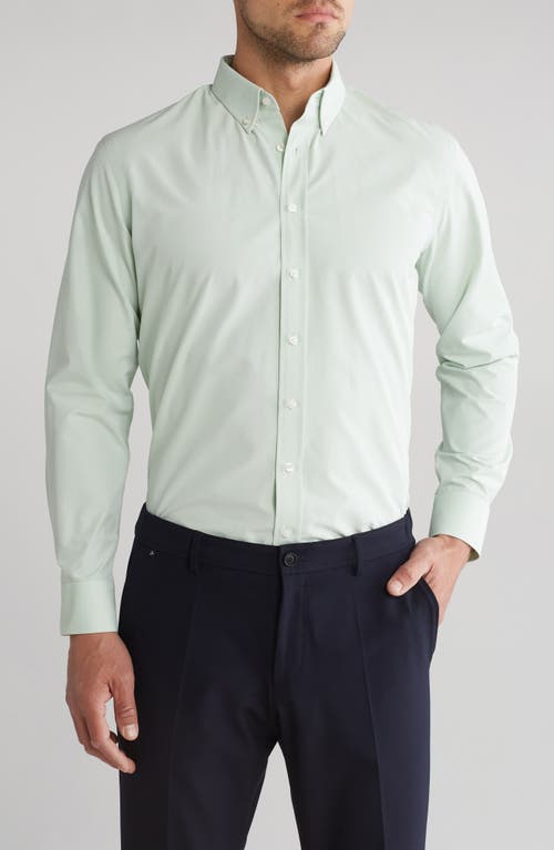 Shop Nordstrom Rack Trim Fit Button-down Dress Shirt In Green Quiet