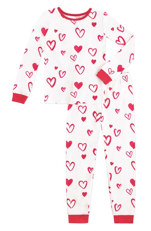 BedHead Pajamas Kids' Fitted Two-Piece Pajamas in Love Is In The Air at Nordstrom, Size 12