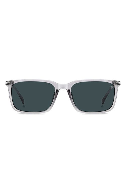 David Beckham Eyewear 58mm Rectangular Sunglasses In Grey/blue