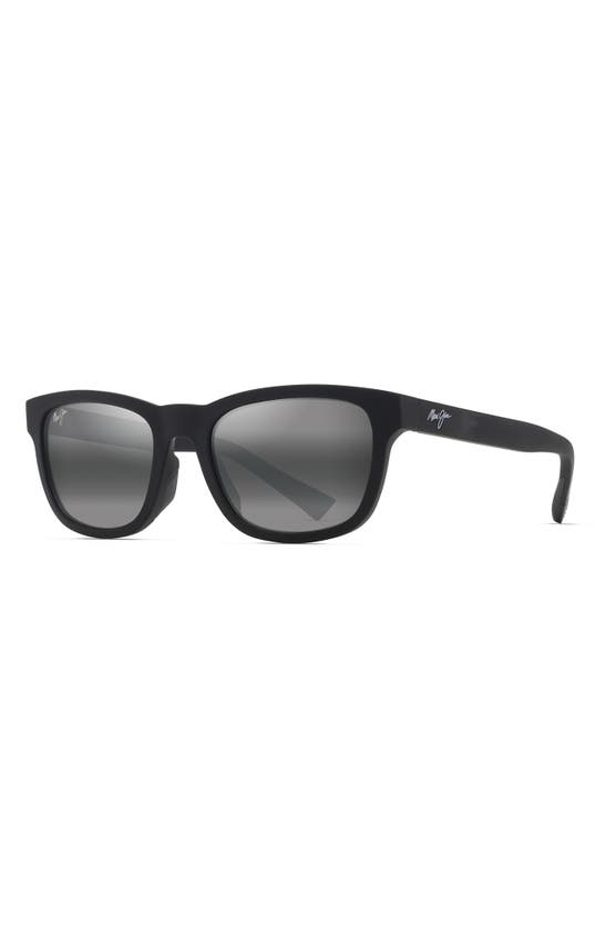 Maui Jim Kapii 54mm Gradient Polarizedplus2® Square Sunglasses In Matte Black