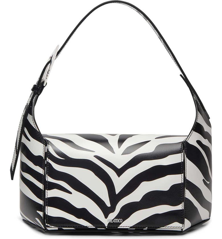 The Attico 7/7 Zebra Print Calfskin Leather Shoulder Bag | Nordstrom