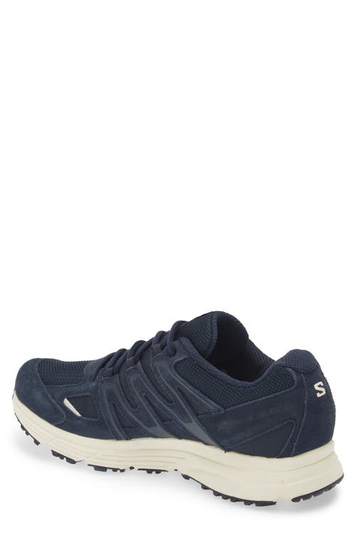 Salomon X-mission 7 Suede Sneaker In Carbon/vanilla/aloe Wash