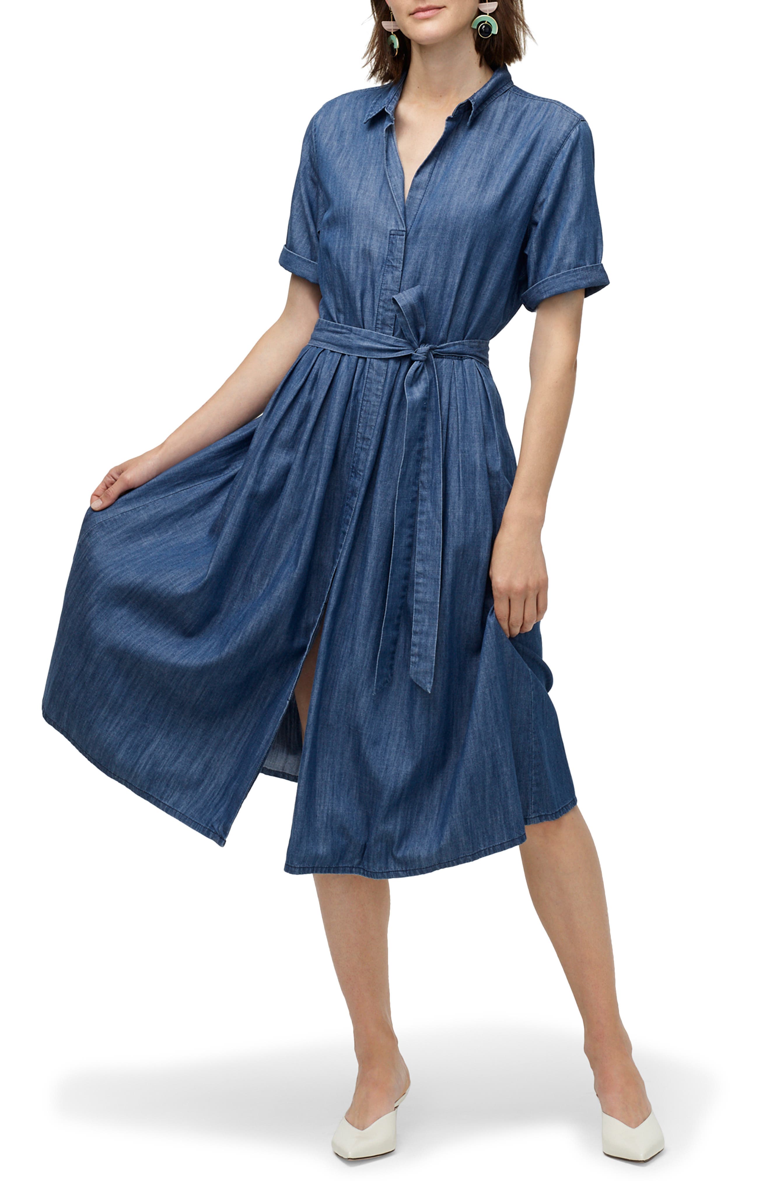 chambray shirt dress