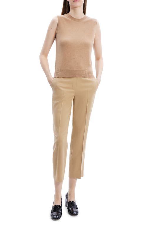 Shop Theory Cashmere Sleeveless Sweater In Royal Camel