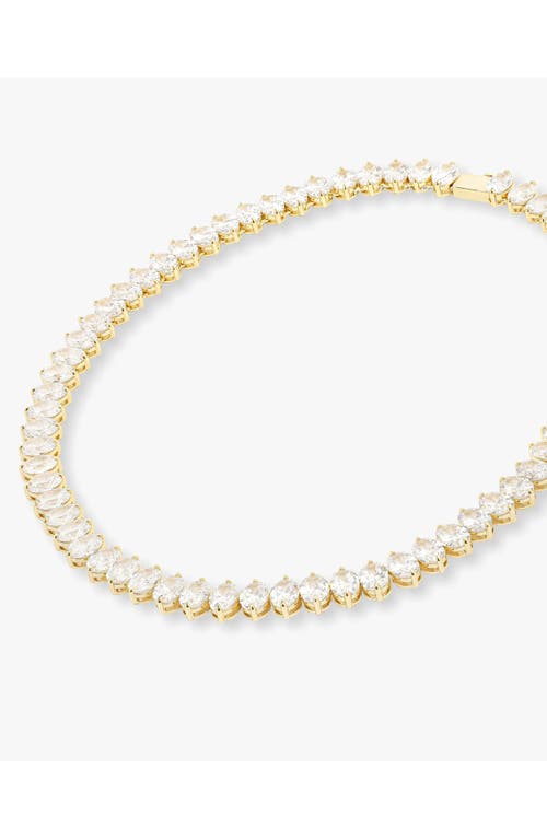 Melinda Maria Hello Gorgeous Tennis Necklace In Goldhite