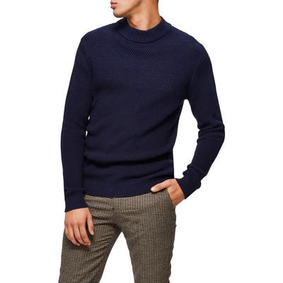 Selected Homme Melvin Mock Neck Sweater, Blue