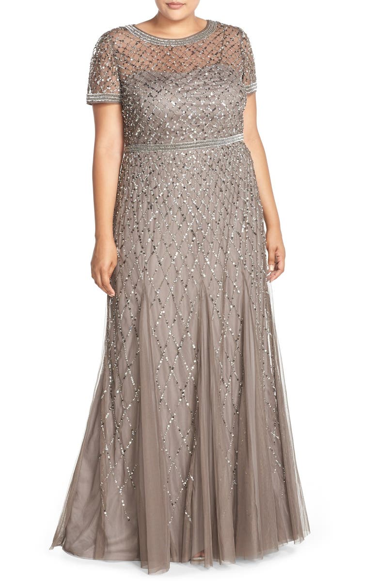 Adrianna Papell Beaded Gown (Plus Size) | Nordstrom