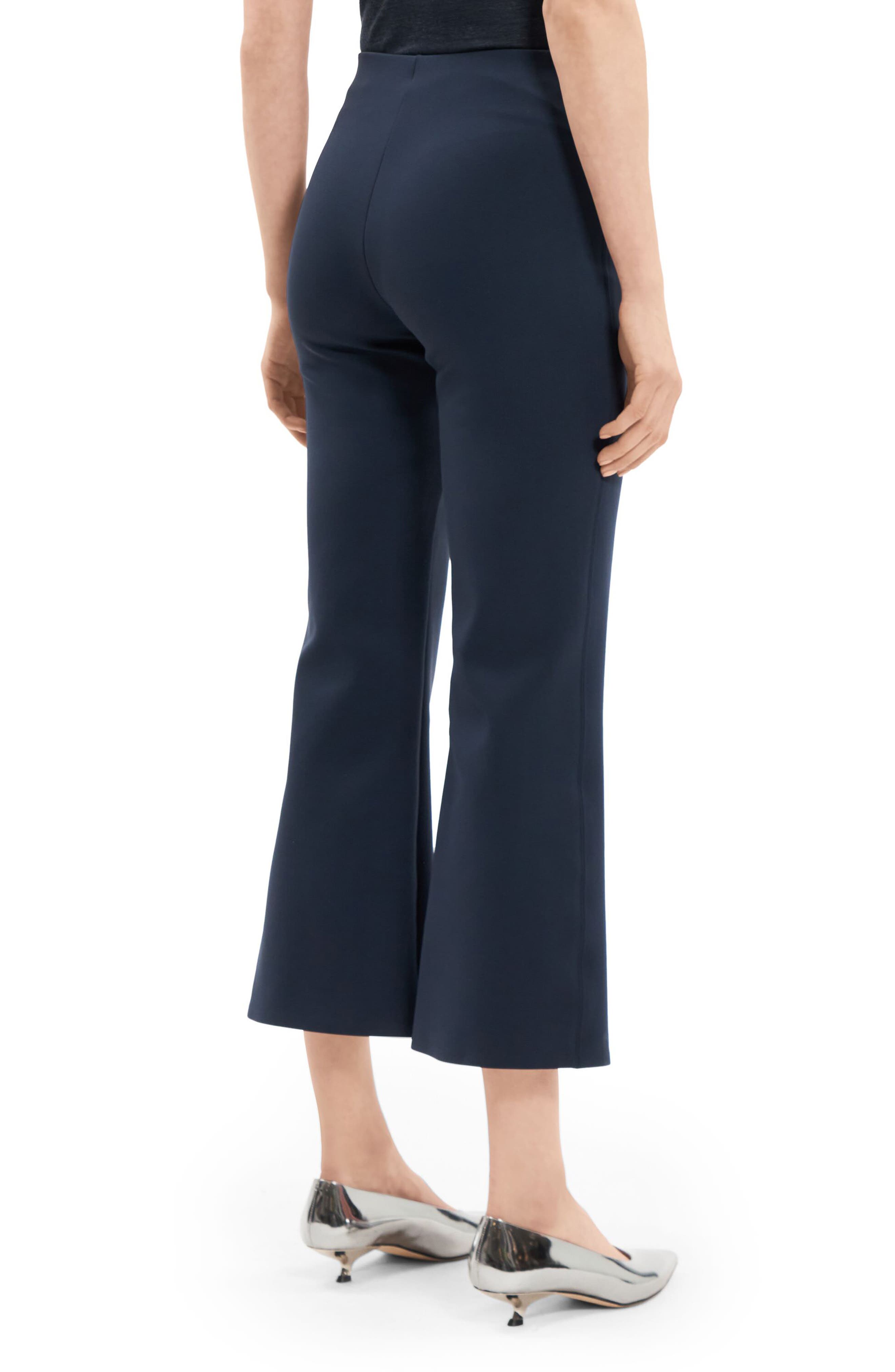 Theory Core Kick Flare Crop Pants in Nocturne Navy