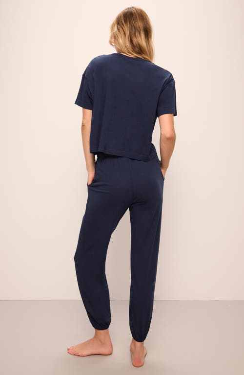 Shop Eberjey Solid Crop Pajama Pants In Navy