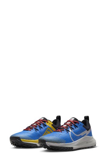 Nike React Pegasus Trail 4 Womens Outdoor Running Hiking Shoes In Photo Blue/red/black