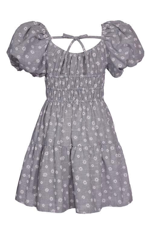 Shop Iris & Ivy Kids' Tie Back Skater Dress In Grey