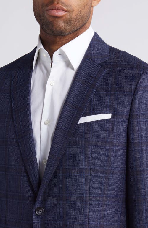 Shop Hugo Boss Boss Hutson Plaid Wool Sport Coat In Navy