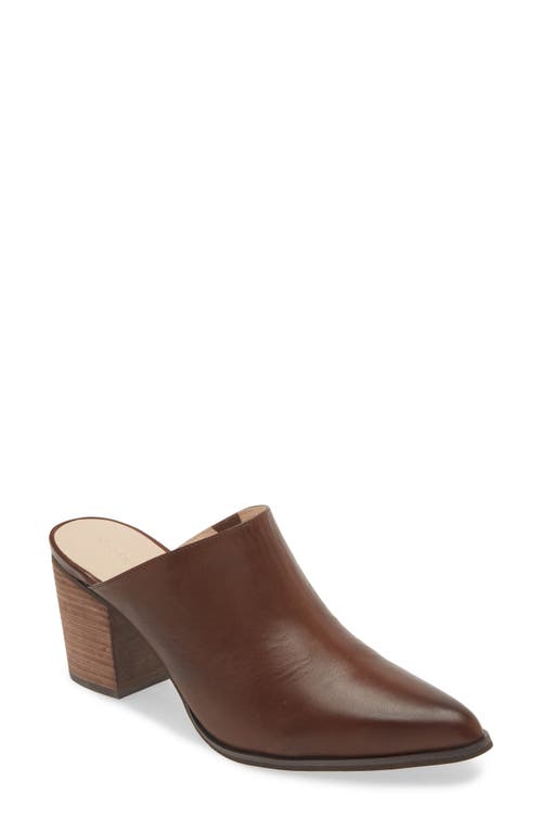 Shop Chocolat Blu Emery Pointed Toe Mule In Dark Brown Leather