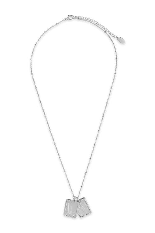 Sterling Forever 14k Gold Plated Brass Zodiac Tag Necklace In Silver - Leo