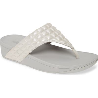 Fitflop Lulu Padded Shimmy Suede Flip Flop, Metallic