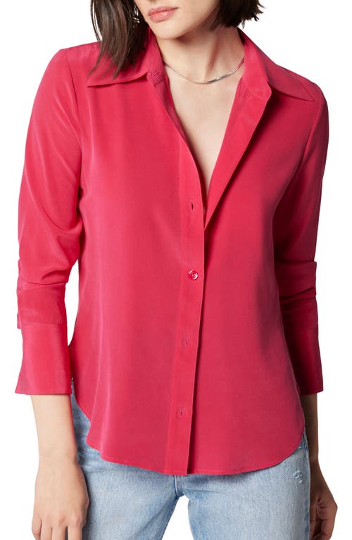 Equipment Leona Silk Button-Up Shirt in Cerise