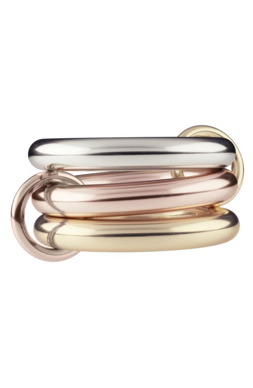 Spinelli Kilcollin Mercury Mixed Metal Linked Ring In Silver/yellow Gold/rose Gold