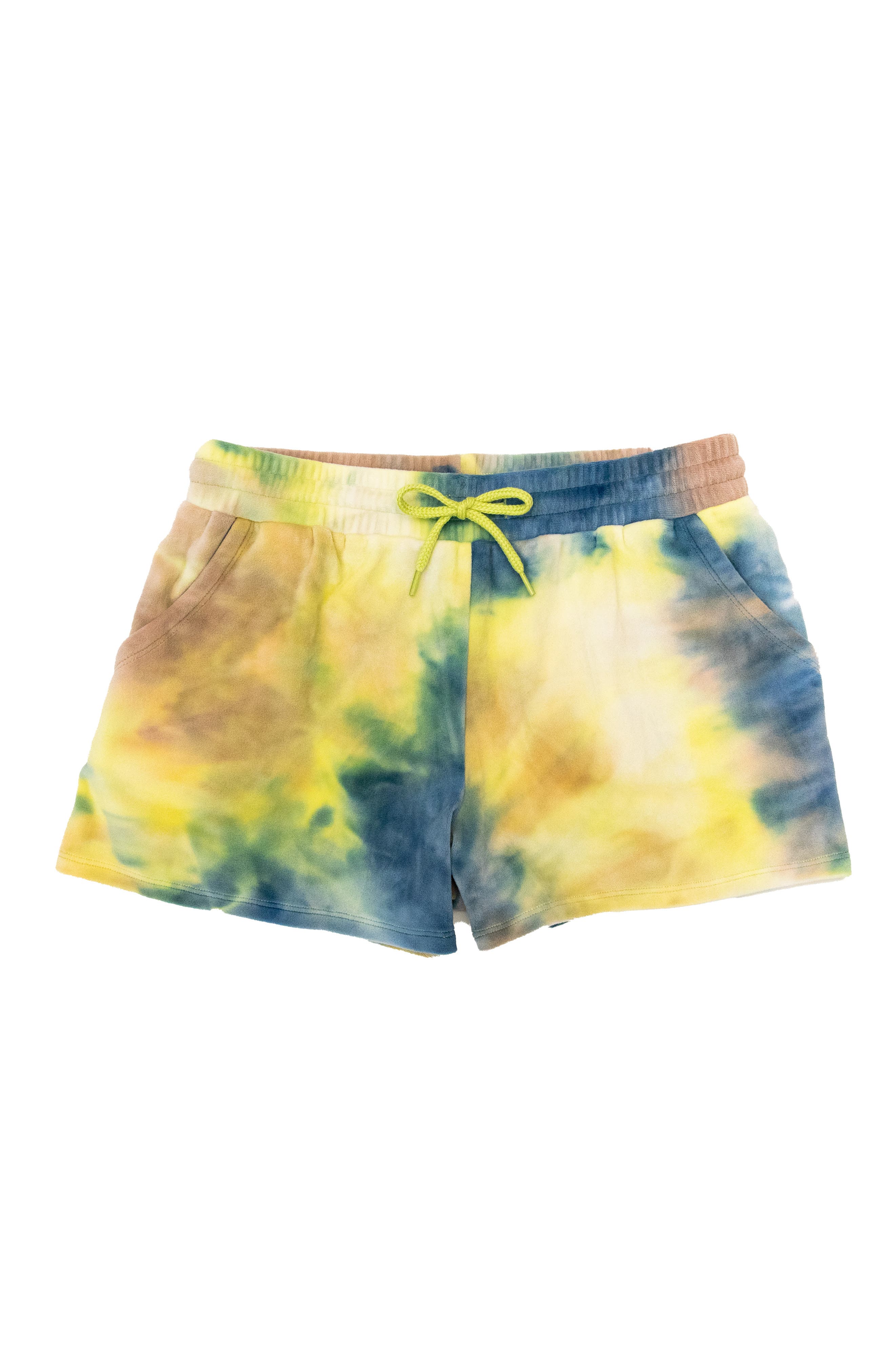 tie dye fleece shorts