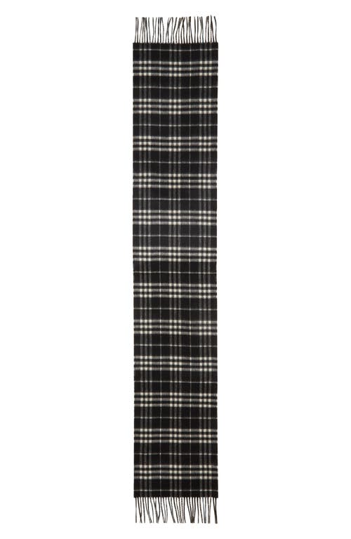 Burberry Medium Check Reversible Cashmere Fringe Scarf In Snug/black Calico