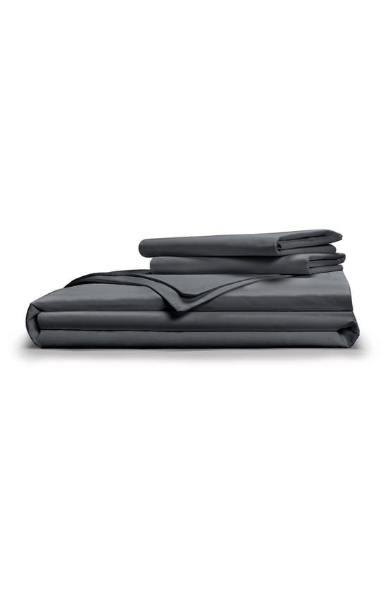 Pg Goods Classic Cool Crisp Cotton Duvet Set In Charcoal