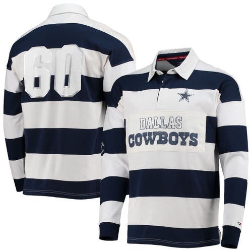 UPC 194809078893 product image for Men's Tommy Hilfiger Navy/White Dallas Cowboys Varsity Stripe Rugby Long Sleeve  | upcitemdb.com