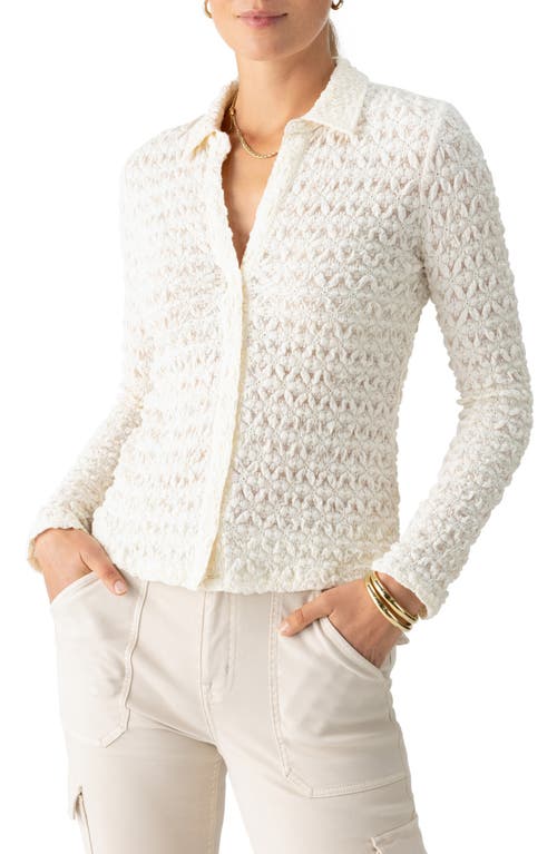 Sanctuary Dreamgirl Lace Button-up Shirt In Milk