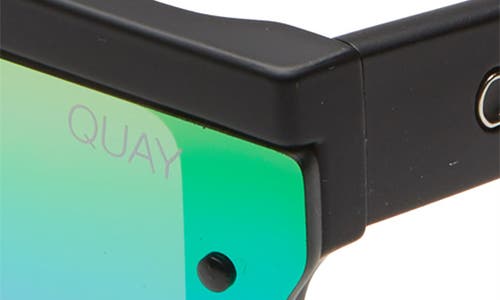 Shop Quay Australia Hindsight 67mm Shield Sunglasses In Matte Black/rainbow