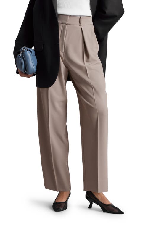 & Other Stories Pleated Tapered Leg Pants Khaki Dusty at Nordstrom,