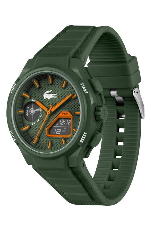Lacoste Lc33 Analog And Digital Silicone Watch - One Size In Khaki