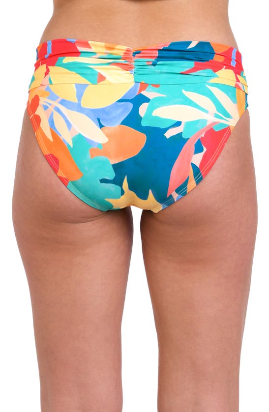 Shop La Blanca Fantasy Resort Shirred Bikini Bottoms In Multi