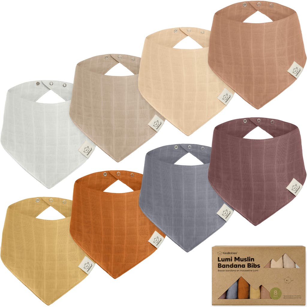 Keababies 8-pack Lumi Muslin Bandana Bibs In Spice