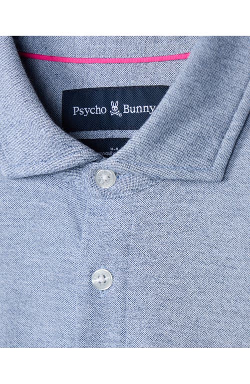 Shop Psycho Bunny Dalton Mélange Knit Button-up Shirt In Pearl