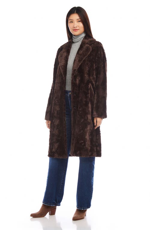 Shop Karen Kane Faux Fur Coat In Brown