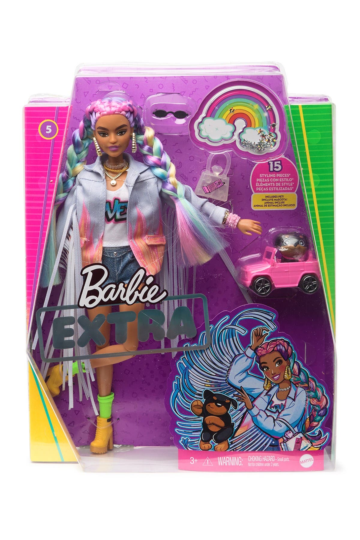 barbie extra doll rainbow braids