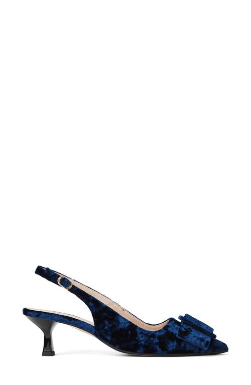 Bruno Magli Morena Slingback Pointed Toe Pump In Navy Crushed Velvet