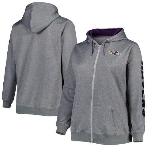 Women's Profile Gray Baltimore Ravens Plus Size Sherpa Quarter-Zip Jacket