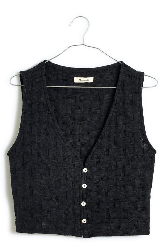 Shop Madewell Basket Stitch Vest In True Black