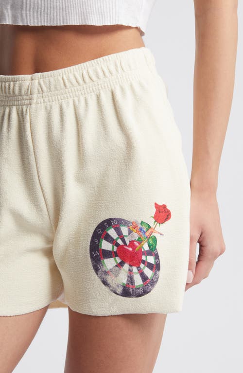 Shop Boys Lie Bull Eye Francis Cotton Graphic Sweat Shorts In Beige